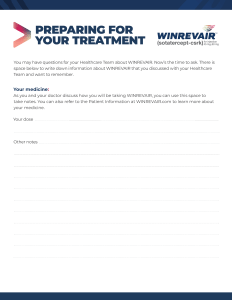 Downloadable "Preparing for Your Treatment" Worksheet for WINREVAIR™ (sotatercept-csrk)