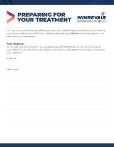 Downloadable "Preparing for Your Treatment" Worksheet for WINREVAIR™ (sotatercept-csrk)